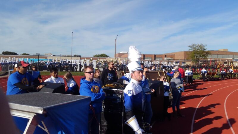 The Kearney High band staged for the Harvest of Harmony performance.