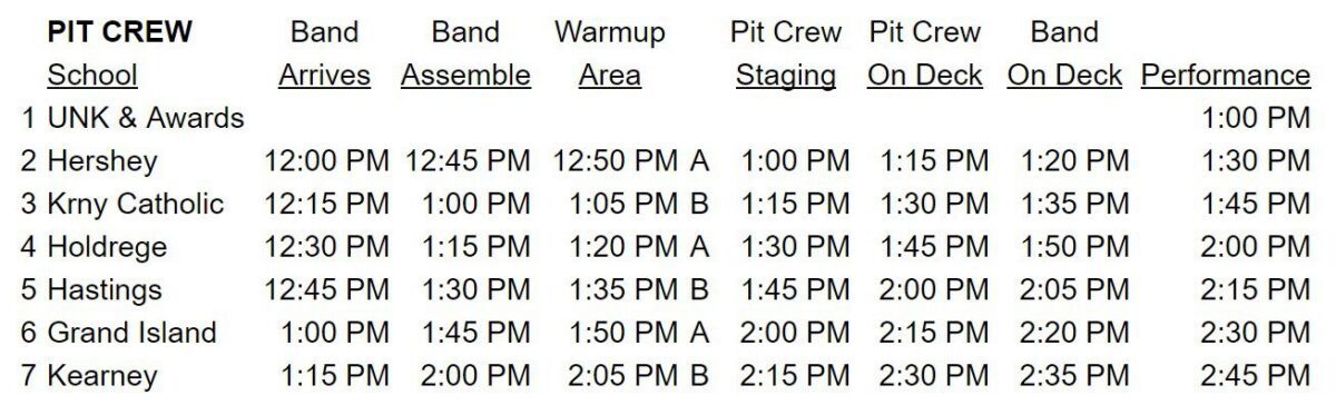 BMF 2024 Schedule